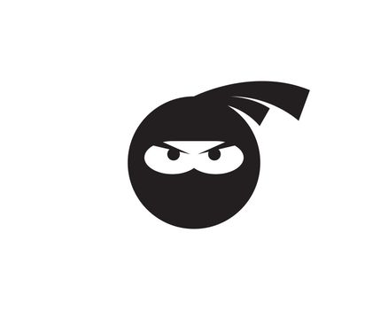Ninja warrior icon. Simple black ninja head logo