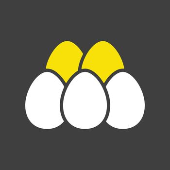 Chicken eggs vector flat icon. Farm animal sign