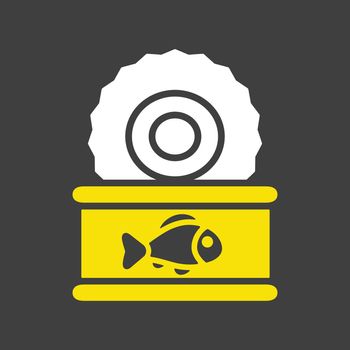 Fish preserves vector flat icon. Farm animal sign