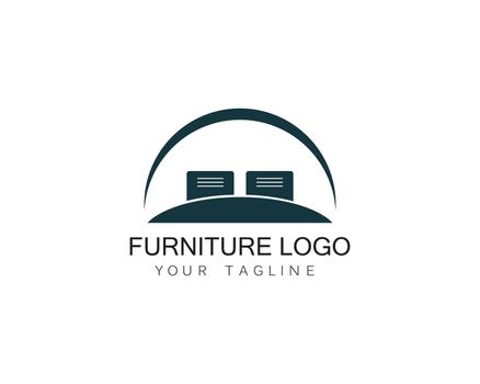 Furniture sofa logo design icon template. Home decor interior design vector