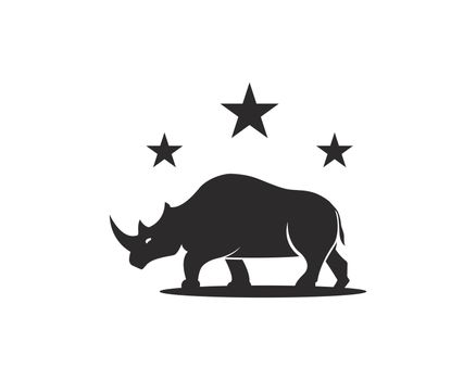 Rhinoceros logo template vector icon illustration