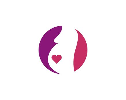 women pregnant logo vector icon 