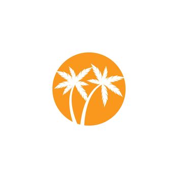 Palm tree summer logo template 