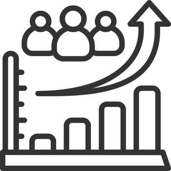 Population growth icon design outline style