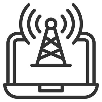 Broadcast icon design outline style