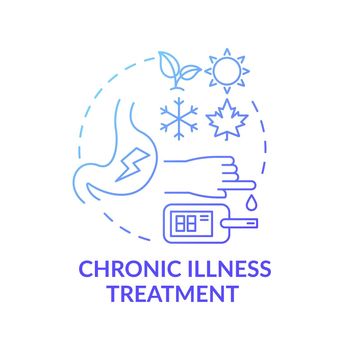 Chronic illness treatment blue gradient concept icon