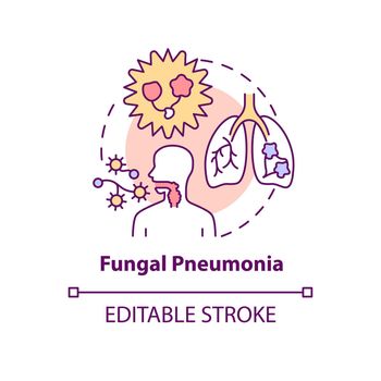Fungal pneumonia concept icon