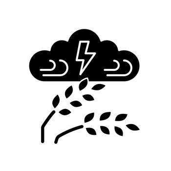 Adverse weather black glyph icon