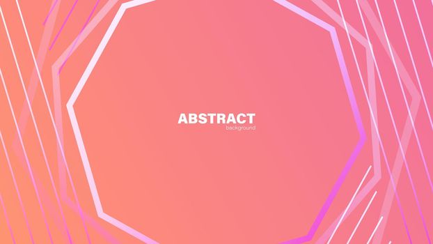 Abstract pink fluid shape and hexagon modern background with copy space, vector.