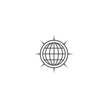 Globe technology ilustration logo icon vector template