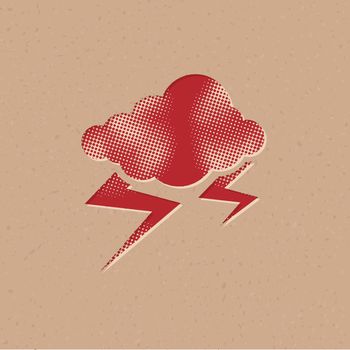 Halftone Icon - Weather overcast storm