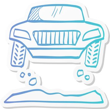 Sticker style icon - Rally car