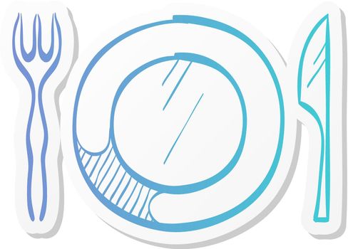Sticker style icon - Dishes