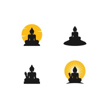 Buddha statue logo vector 