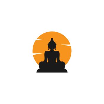 Buddha statue logo vector 