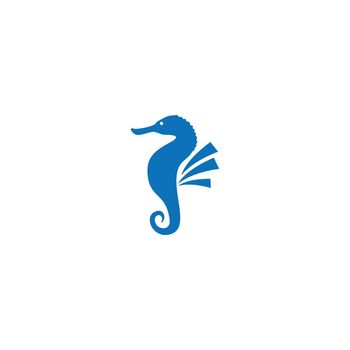 Sea horse illustration logo vector