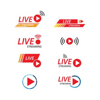 Live streaming play logo icon 