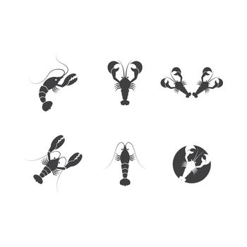 Shrimp illustration logo vector 