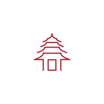 Pagoda building illustration
