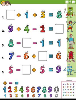 math calculation educational task worksheet page for children