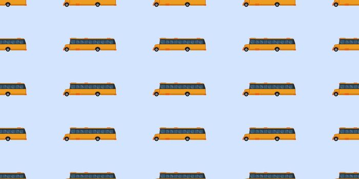 School bus seamless pattern vector.