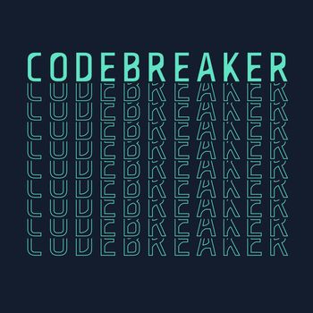 Codebreaker repeat word poster. Vector decorative typography. Decorative typeset style. Latin script for headers. Trendy stencil for graphic posters, message for banners, invitations texts