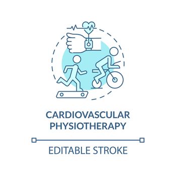 Cardiovascular physiotherapy blue concept icon