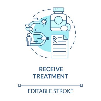 Receive treatment blue concept icon