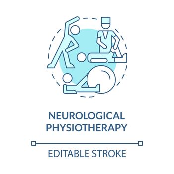 Neuro musculoskeletal physiotherapy blue concept icon