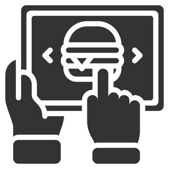 Online fast food icon design glyph style