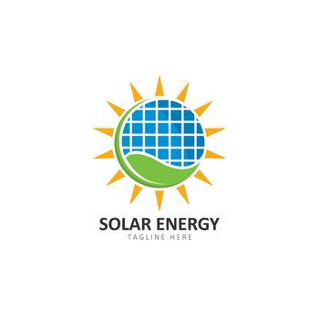 Set of solar energy logo template vector icon illustration