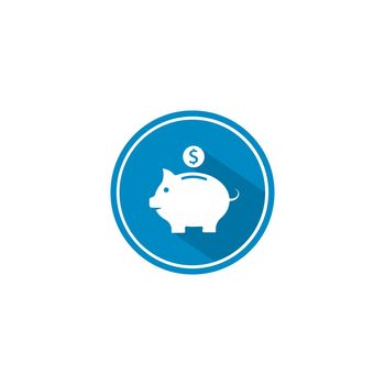 Piggy bank logo vector icon illustration