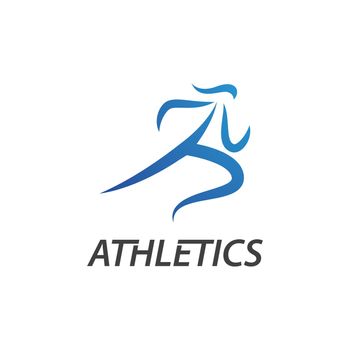 Athletic logo running people illustration vector design