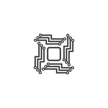 Circuit technology illustration logo vector template