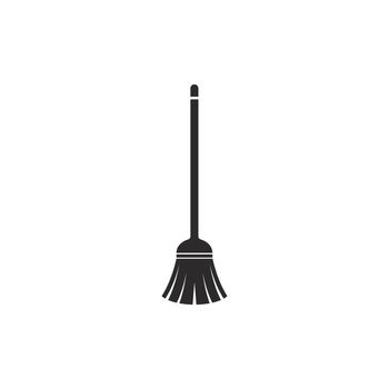 broom logo vector icon template