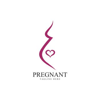 women pregnant logo vector icon 