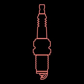Neon spark plug red color vector illustration flat style image