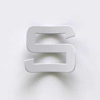Bent paper font with long shadows  Letter S 3D
