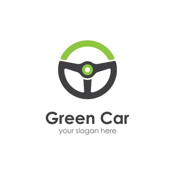 Steering wheel green car