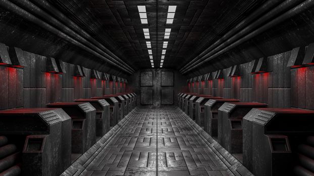 Spaceship Corridor is a stock motion graphics video that shows the interior of a moving spaceship.3D rendering