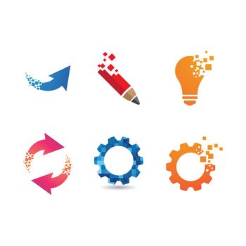 Pixel technology logo vector design