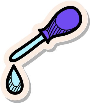 Hand drawn sticker style Eyedropper icon vector illustration