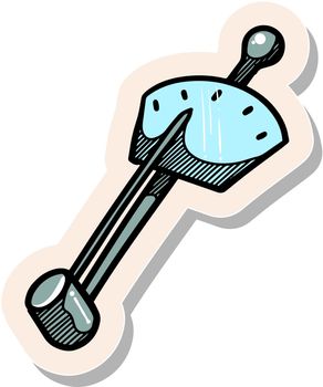 Hand drawn sticker style Torque wrench icon vector illustration