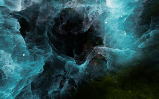 blue and green nebula abstract background