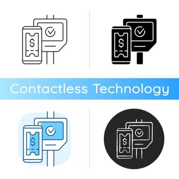 Contactless ticketing in public transport icon
