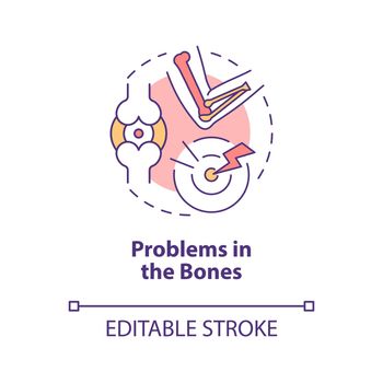 Problems with bones concept icon