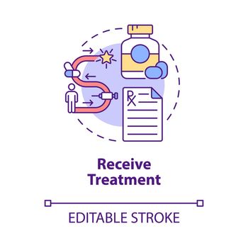 Receive treatment concept icon