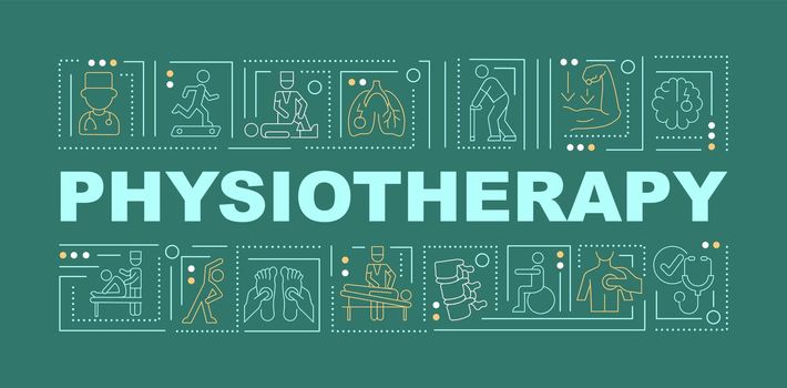 Physiotherapy green word concepts banner
