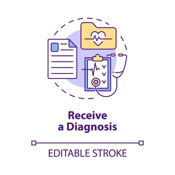 Receive diagnosis concept icon