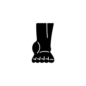 Ankle inflammation black glyph icon